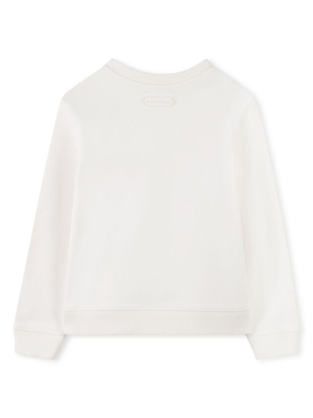 Felpa per bambino Lanvin Enfant bianco con stampa Curb N30226 155 LANVIN 