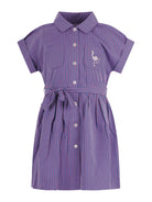 Abito per bambina Bonpoint viola con motivo a righe C06GDRW00002 258 BONPOINT KIDS 