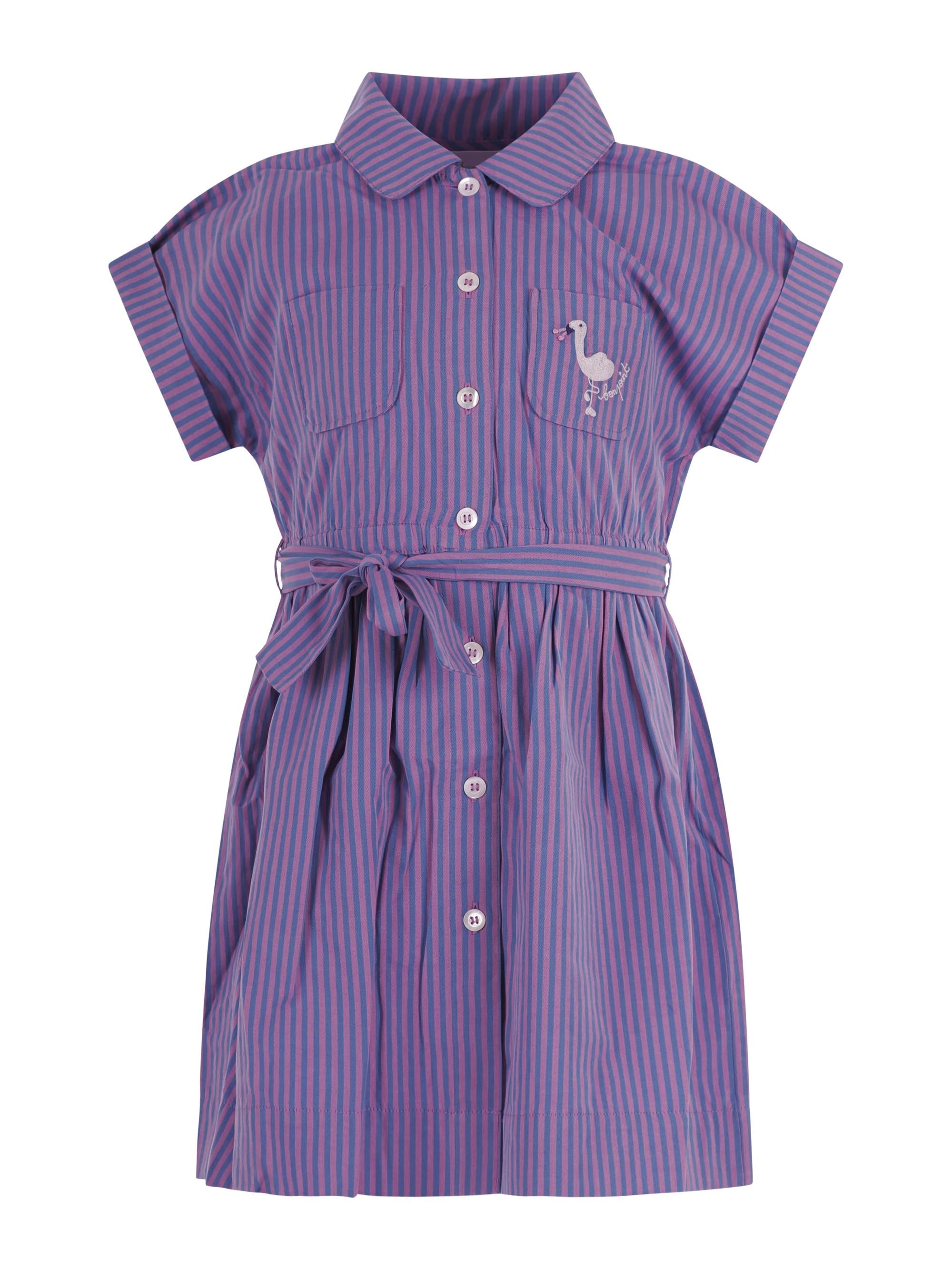 Abito per bambina Bonpoint viola con motivo a righe C06GDRW00002 258 BONPOINT KIDS 