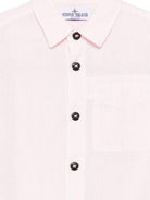 Camicia per bambino Stone Island Junior rosa con toppa con logo L1S161100003S0145 V0080 STONE ISLAND JUNIOR 