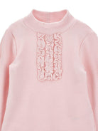 Maglione per bambina Monnalisa Kids rosa con pettorina con ruches 37H617 8212 094F MONNALISA KIDS 