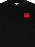 T-shirt per bambino Hugo Kids nera con colletto stile polo G01186 09B Hugo KIDS 