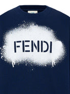 Felpa per bambino Fendi Kids blu con stampa grafica sul davanti JUH118 5V0 F1PMC FENDI KIDS 