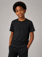 T-shirt per bambino Emporio Armani Kids blu con patch lettere EB001644 AF10127 UB118 EMPORIO ARMANI KIDS 