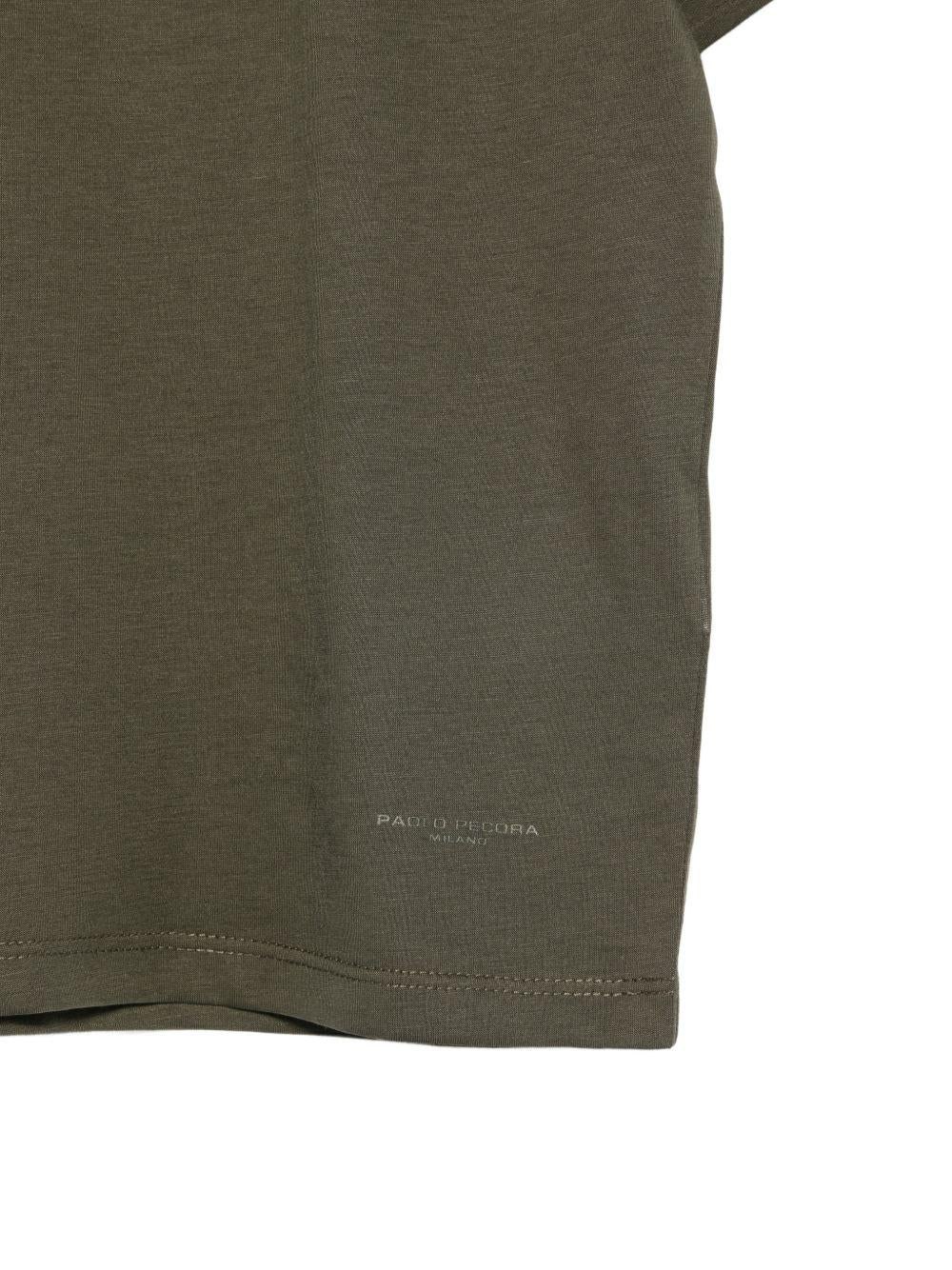 T-shirt per bambino Paolo Pecora Kids verde oliva con maniche corte PP4222 OLIVA PAOLO PECORA KIDS 