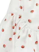 Abito per bambina Monnalisa bianca con stampa fragole all-over 39G907 7094 9944 MONNALISA KIDS 