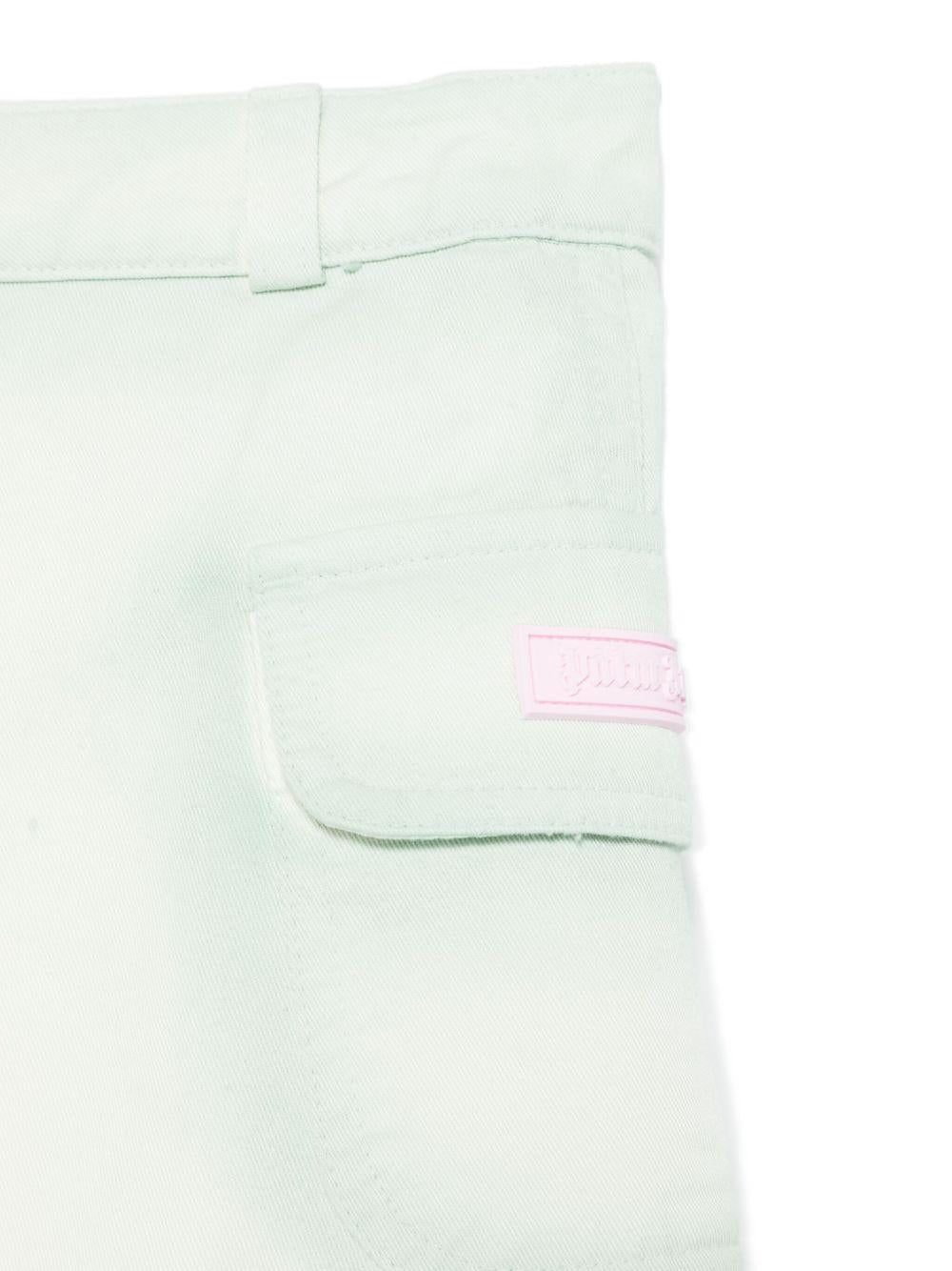 Minigonna denim per bambina Palm Angels Kids verde con passanti PGCU005S25FAB001 513B PALM ANGELS KIDS 