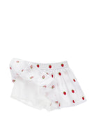 Shorts per bambina Monnalisa bianchi con ricamo fragole all-over 31G413 7944 9944 MONNALISA KIDS 