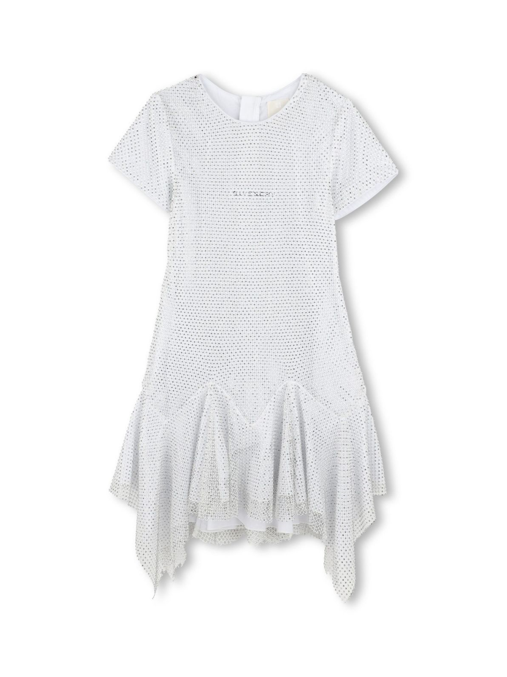 Abito con strass per bambina Givenchy Kids grigio con chiusura con zip H30792 016 GIVENCHY KIDS 