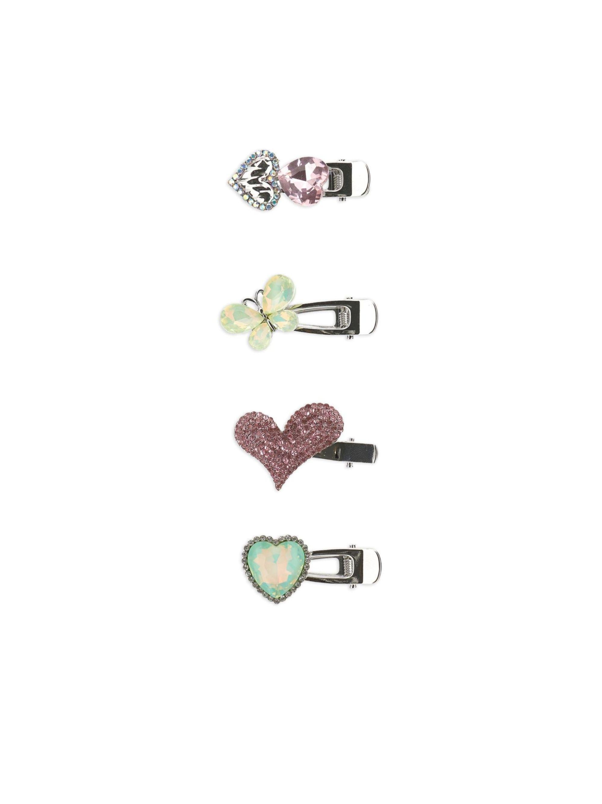 Accessori per capelli per bambina Monnalisa argento a farfalla e cuore 17G008 7753 0084 MONNALISA KIDS 