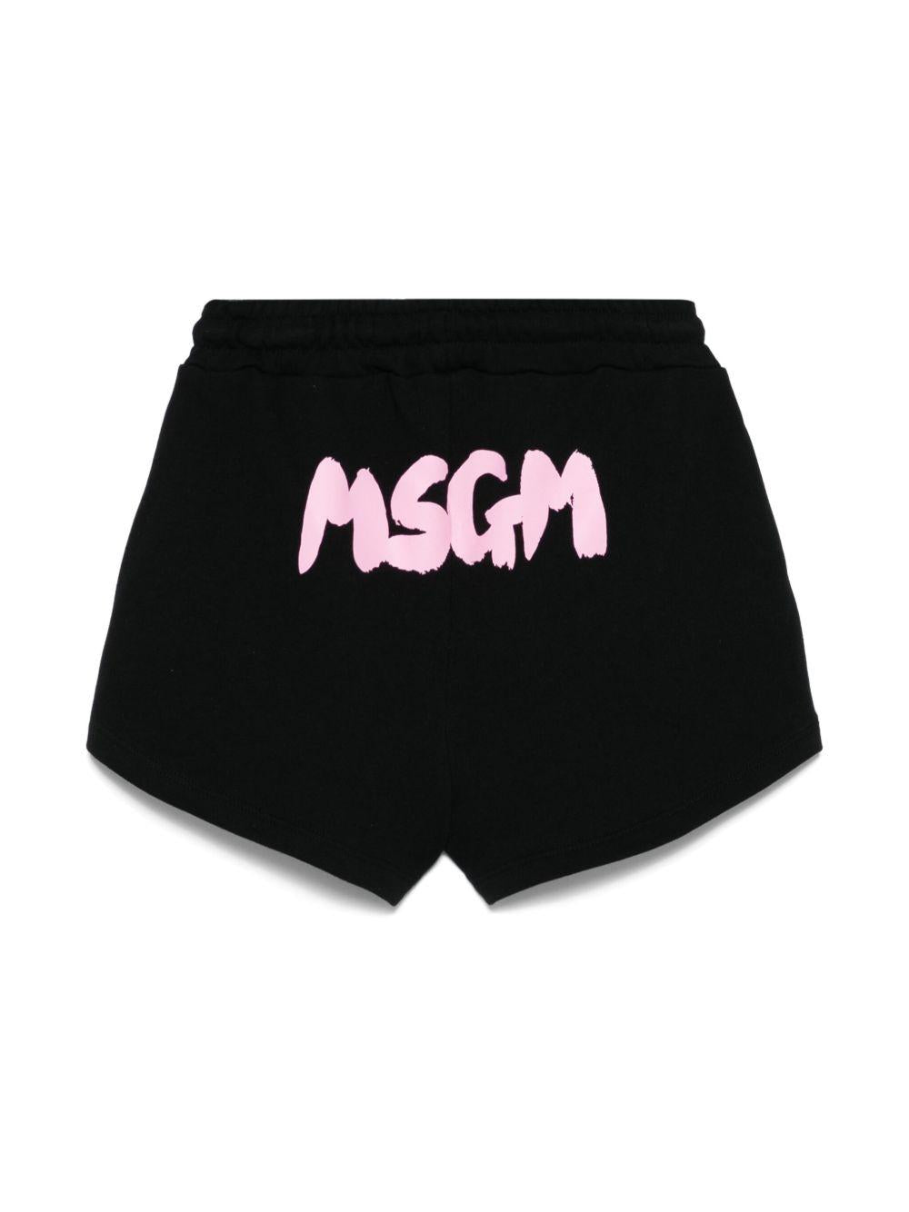 Bermuda per bambina MSGM Kids nero con applicazione posteriore con logo S5MSJGSH094 110/75 MSGM KIDS 