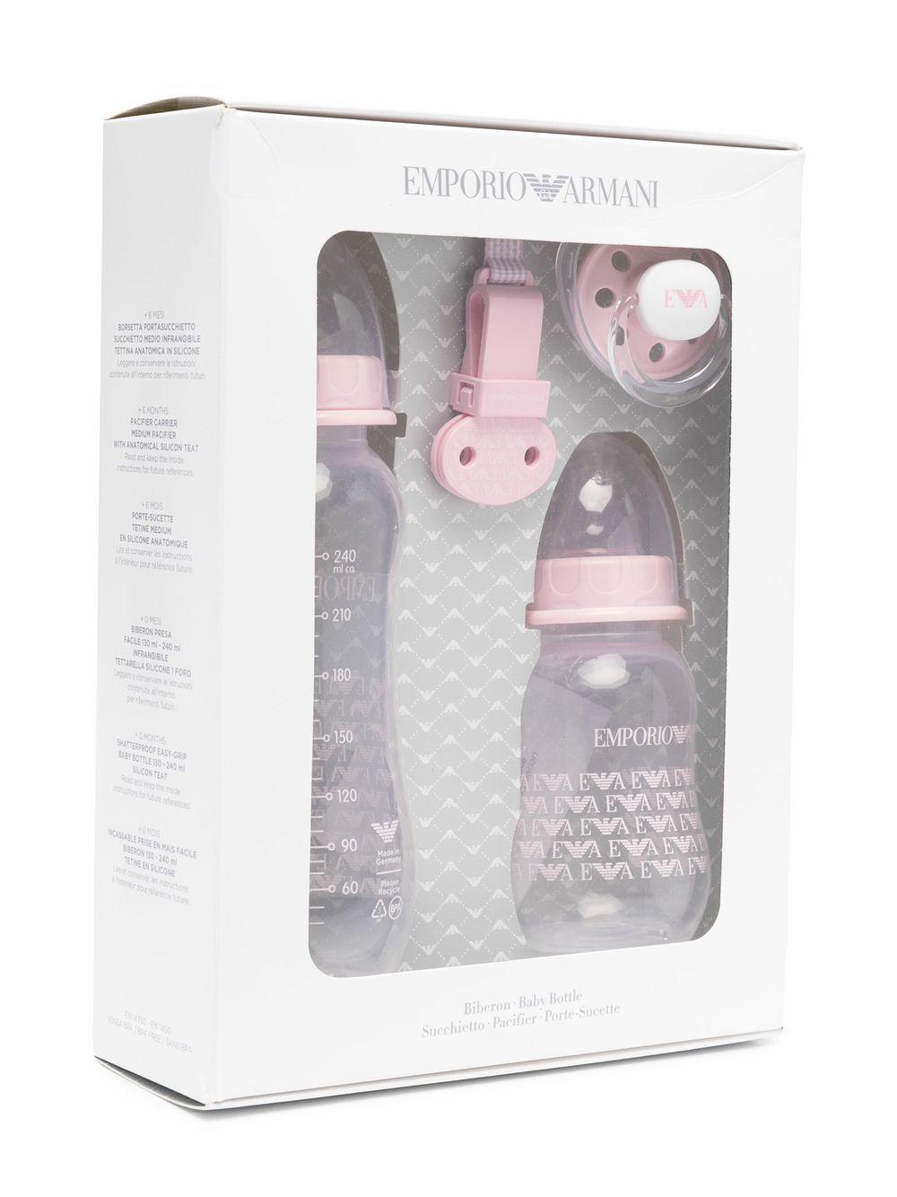 Biberon per neonata Emporio Armani Kids rosa con stampa grafica all-over 407139 CC919 00372 EMPORIO ARMANI KIDS 