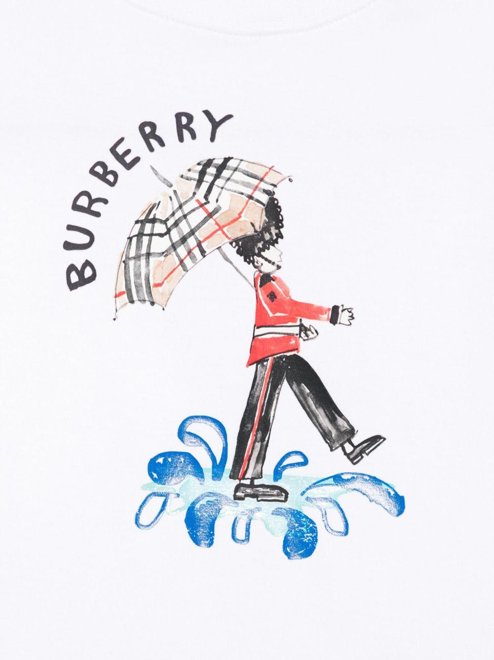 T-shirt per bambina Burberry Kids bianca con stampa grafica 8109522 A1464 BURBERRY KIDS 