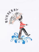 T-shirt per bambina Burberry Kids bianca con stampa grafica 8109522 A1464 BURBERRY KIDS 