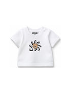 T-shirt per neonati Moschino Kids bianca con motivo Teddy Bear MXM047LAA02 10101 MOSCHINO KIDS 