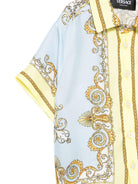 Camicia per neonato Versace Kids azzurra con design barocco 10186401A17228 5Y580 VERSACE KIDS 
