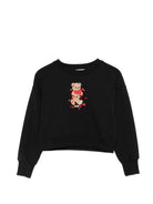 Felpa per bambina Moschino Kids nera con dettaglio Teddy Bear HBF06GLDA63 60100 MOSCHINO KIDS 