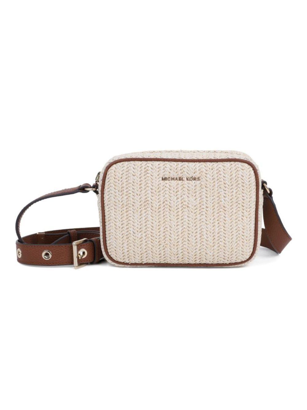 Borsa a spalla per bambina Michael Kors Kids beige con motivo intrecciato R30630 190 MICHAEL KORS KIDS 