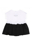 Abito per bambina Balmain Kids nero con ruches BY1092 Z3672 930BC BALMAIN KIDS 