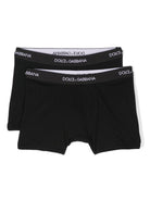 Set di due boxer per bambino Dolce & Gabbana Kids nero con elastico con logo L4J701 ON00G N0000 DOLCE & GABBANA KIDS 