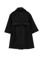 Cappotto per bambina Monnalisa Kids nero con decorazione con strass 17H111 8036 0050 MONNALISA KIDS 