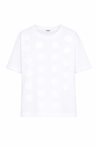 T-shirt per bambina MSGM Kids bianca con applicazioni S6MSJGTH099 001 MSGM KIDS 
