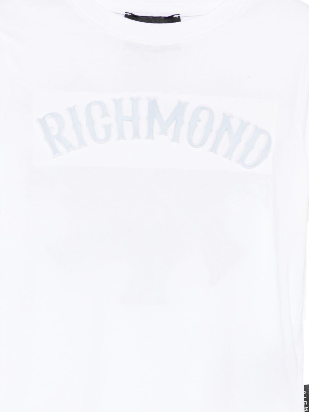 T-shirt per bambino John Richmond Junior bianca con dettaglio logo RBP26077TS WHITE JOHN RICHMOND KIDS 