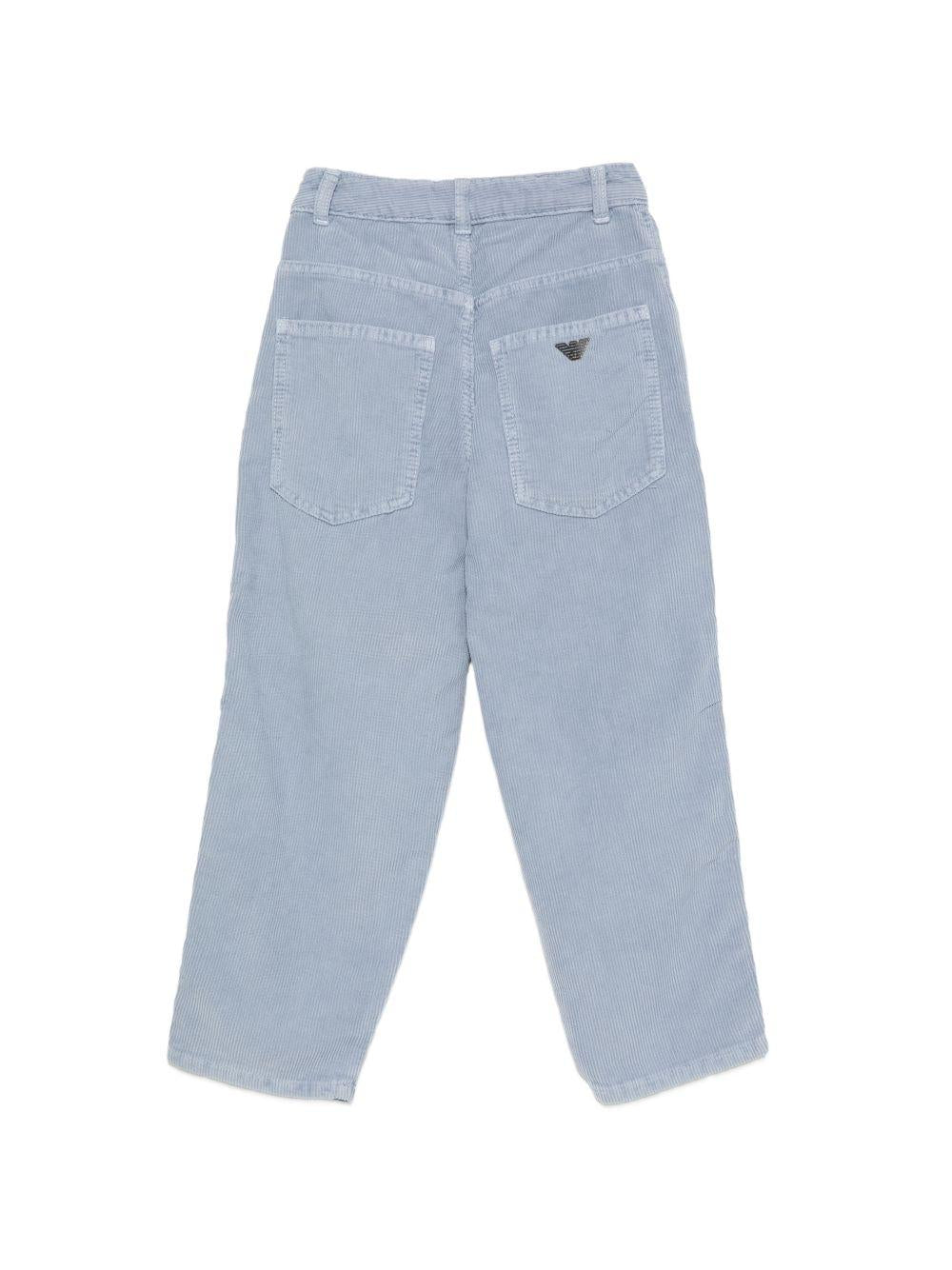 Pantaloni per bambino Emporio Armani Kids azzurro chiaro con bottoni e zip EB001490 AF26401 U9366 EMPORIO ARMANI KIDS 