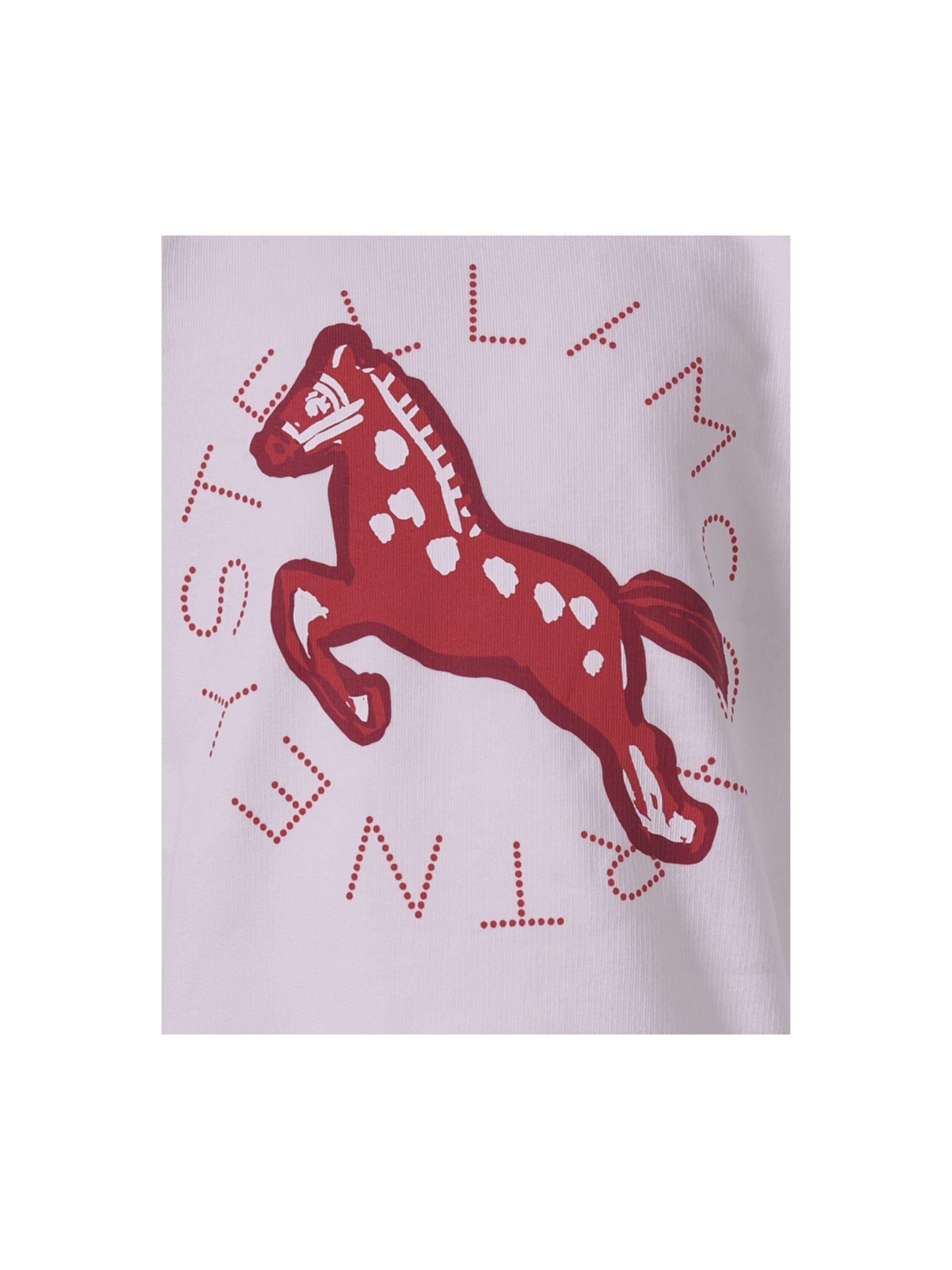 Felpa per bambina Stella McCartney Kids bianca con stampa cavallo TY4R50 Z0499 101 STELLA McCARTNEY KIDS 