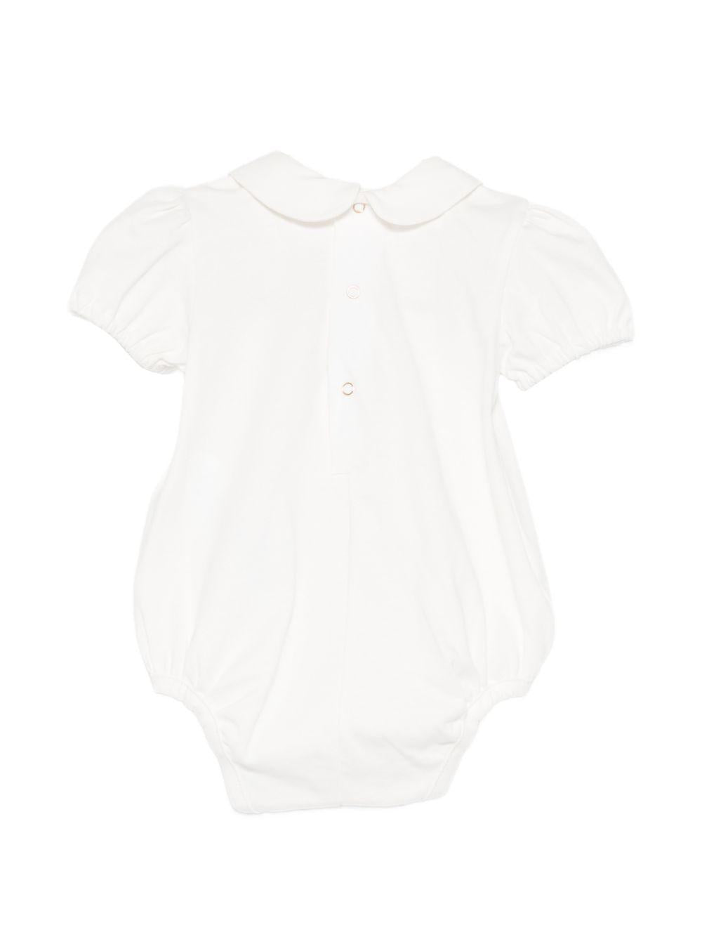Tutina per neonata Elisabetta Franchi La Mia Bambina bianca con colletto a  Peter Pan ENBD0080JF054 0004 ElISABETTA FRANCHI KIDS 