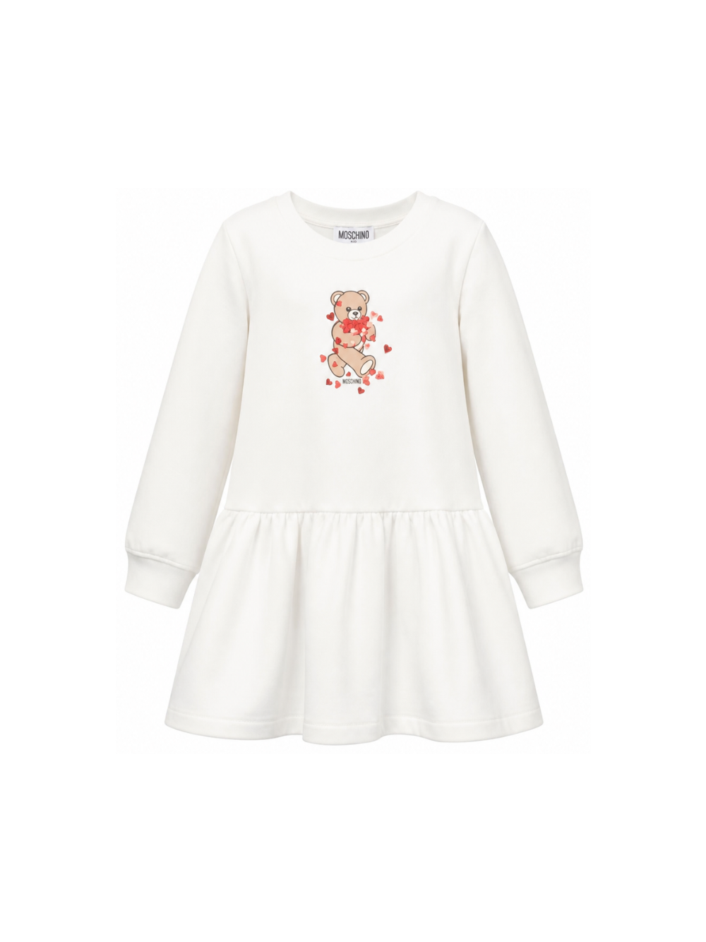 Abito per bambina Moschino Kids rosso con dettaglio Teddy Bear HAV0H7LDA63 10063 MOSCHINO KIDS 