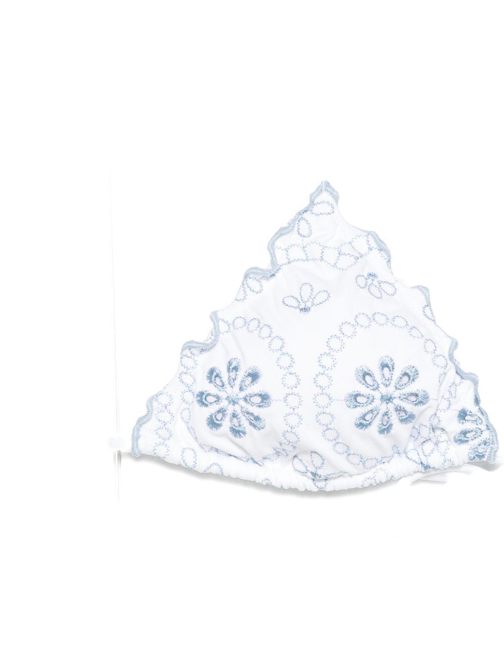 Bikini da donna MC2 Saint Barth bianco con motivo in pizzo sangallo SAGI001 08668L MC2 ST. BARTH 