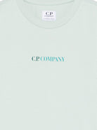 T-shirt per bambino C.P Company kids verde con stampa logo sul davanti CSM002LAA17 41372 C.P.COMPANY KIDS 