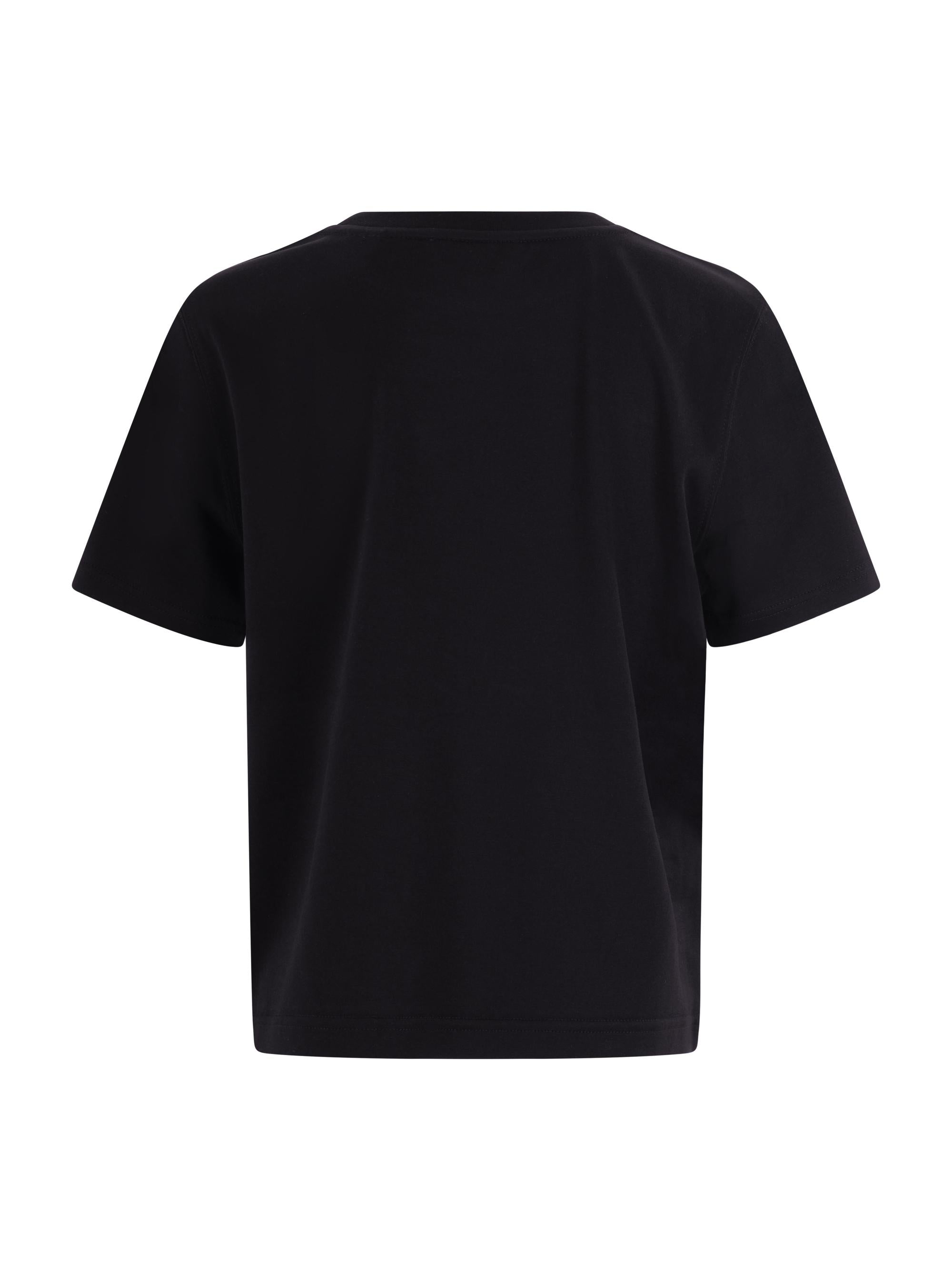 Burberry Kids black T-shirt with graphic print on the front