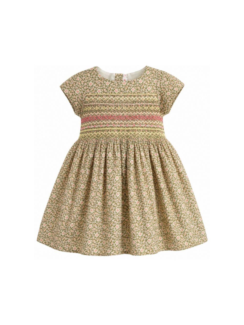 Abito per bambina Bonpoint verde con stampa a fiori S06GDRW00028 542 BONPOINT KIDS 