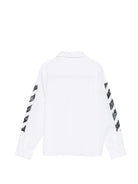 Camicia per bambino Off-White Kids bianca con stampa grafica sulle maniche 44BGA00AS26F001 100 OFF WHITE KIDS 