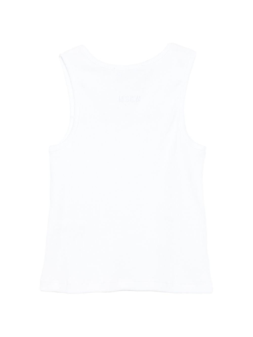 Canotta per bambina MSGM Kids bianca con applicazioni S6MSJGTA100 001 MSGM KIDS 