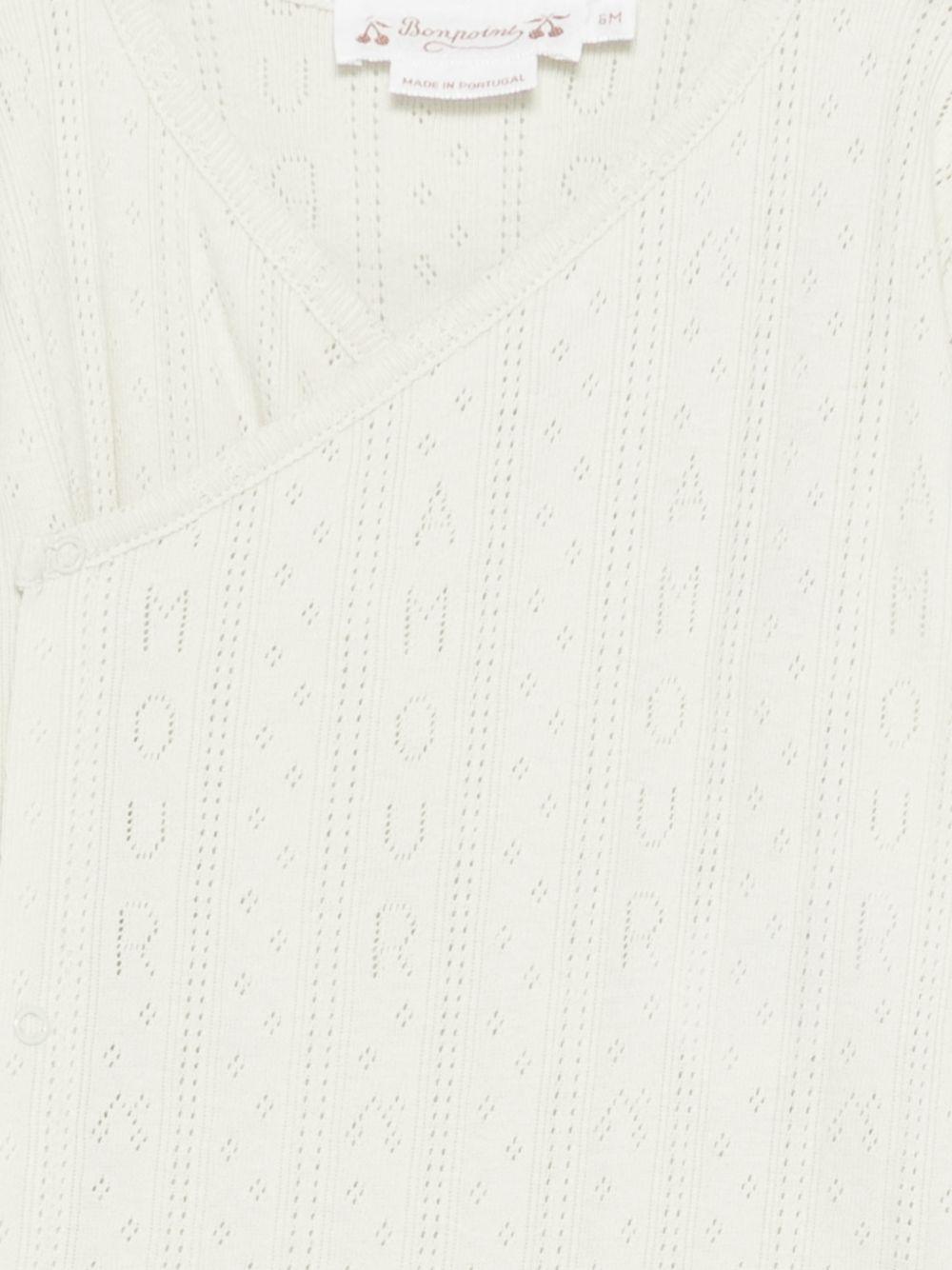 Tutina per neonati Bonpoint verde con lavorazione pointelle S06ONIK00010 041C BONPOINT KIDS 