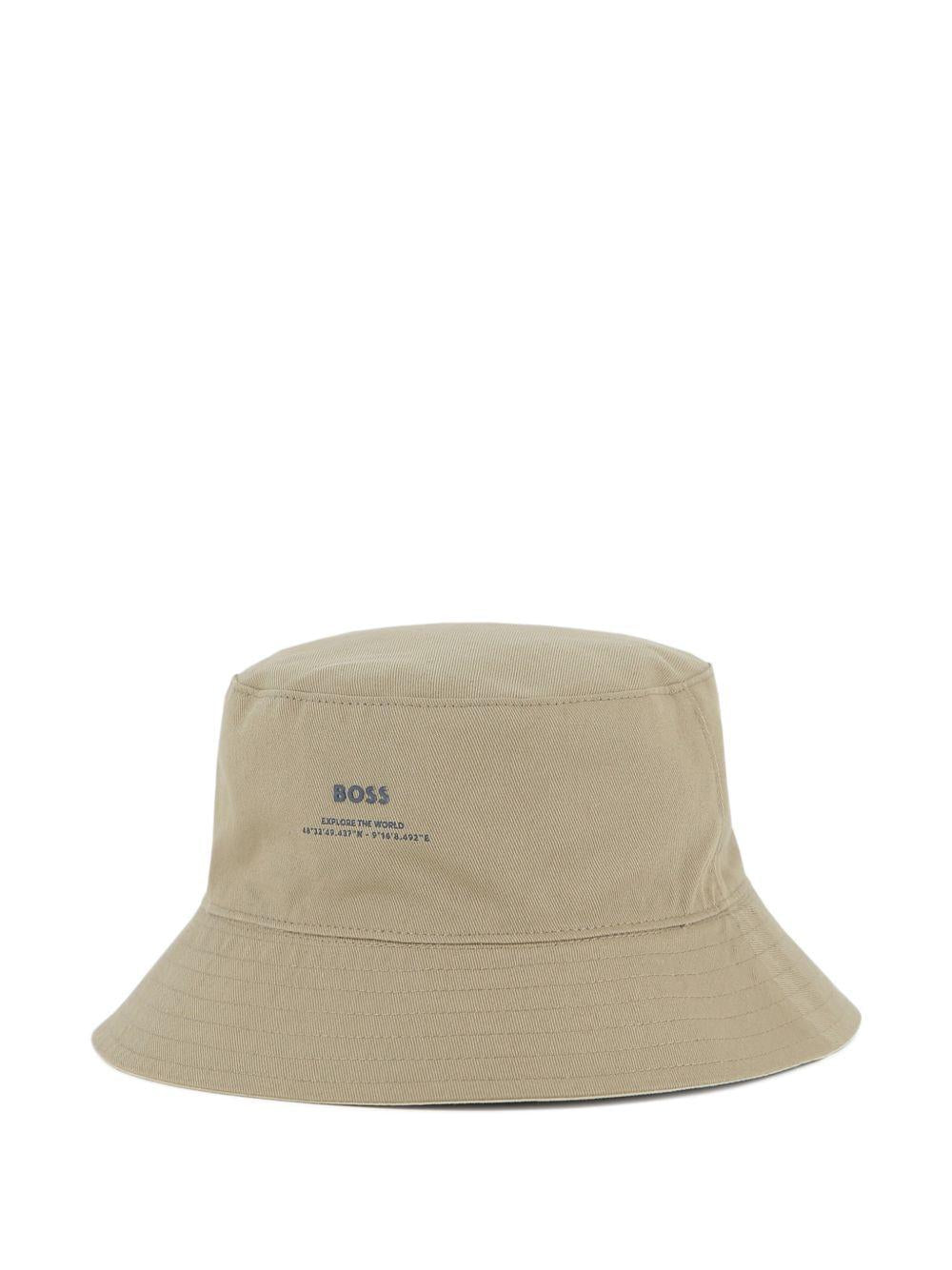 Cappello bucket per bambino Boss Kids beige con logo J53124 249 BOSS KIDS 