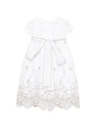 Abito per neonata Jesurum bianco con ricamo floreale REZZONICO BIANCO/ORO JESURUM KIDS 