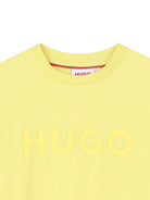 T-shirt per bambino Hugo Kids gialla con logo goffrato G01014 544 Hugo KIDS 