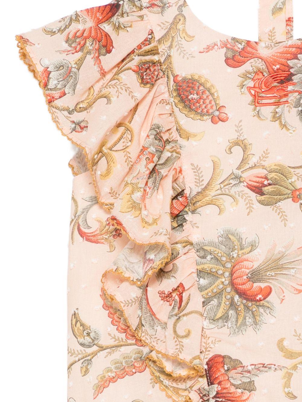 Blusa per bambina Etro Kids arancione chiaro con stampa a  fiori GY5A82 M0082 458MC ETRO KIDS 