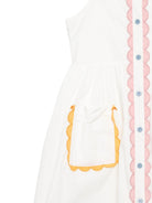 Abito per bambina Stella McCartney Kids bianco con dettagli a contrasto TY1B42 Z1594 100 STELLA McCARTNEY KIDS 