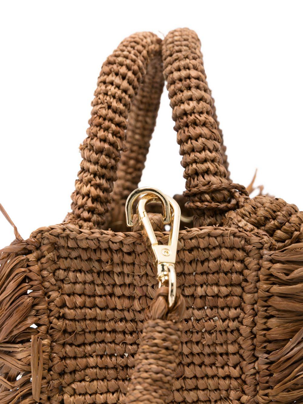 Borsa Vanity Mini MC2 Saint Barth marrone con logo ricamato VAMI017 00452L MC2 ST. BARTH KIDS 