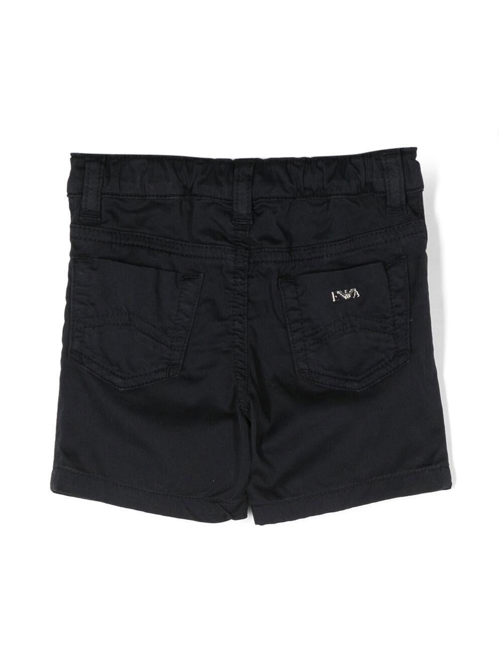 Shorts per neonato Emporio Armani Kids blu con bottoni con logo inciso 8NHS01 4N7LZ 0920 EMPORIO ARMANI KIDS 