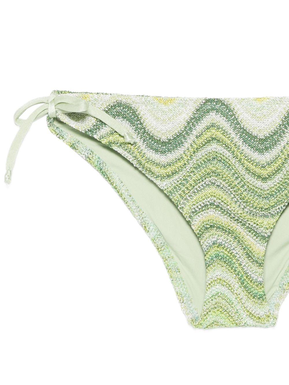 Costume da bagno per bambina MC2 Saint Barth Kids verde con motivo ondulato PALO002 01121L MC2 ST. BARTH KIDS 