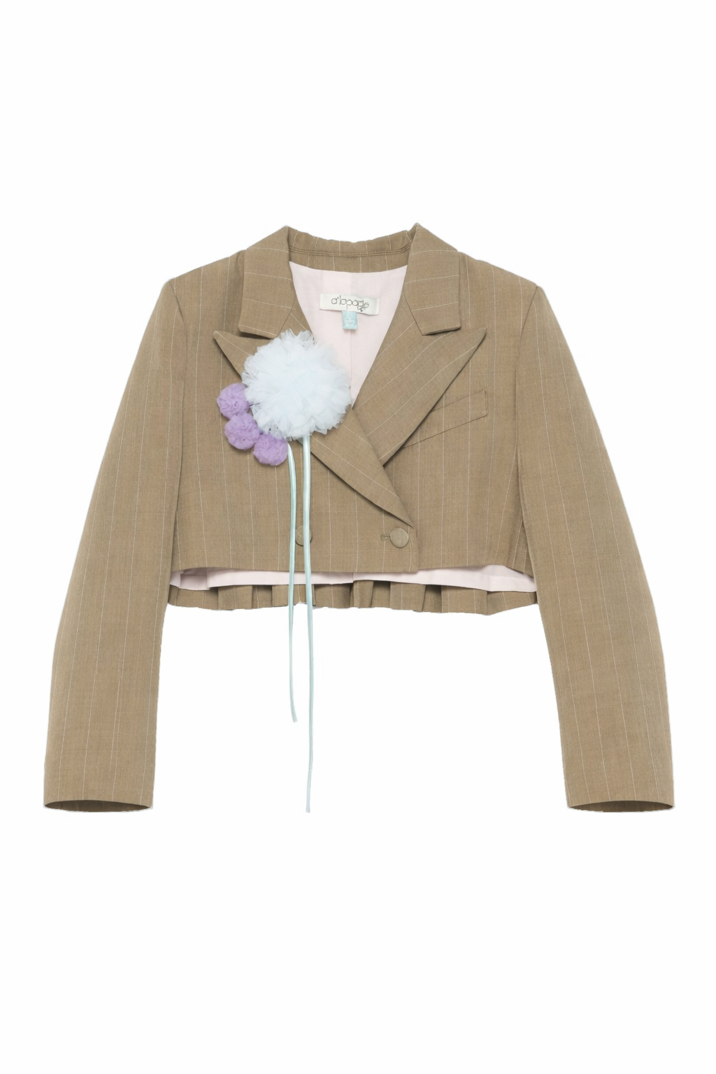 Giacca per bambina Alapage verde modello crop 26SAGCSP00016 OLIVA A'LAPAGE KIDS 