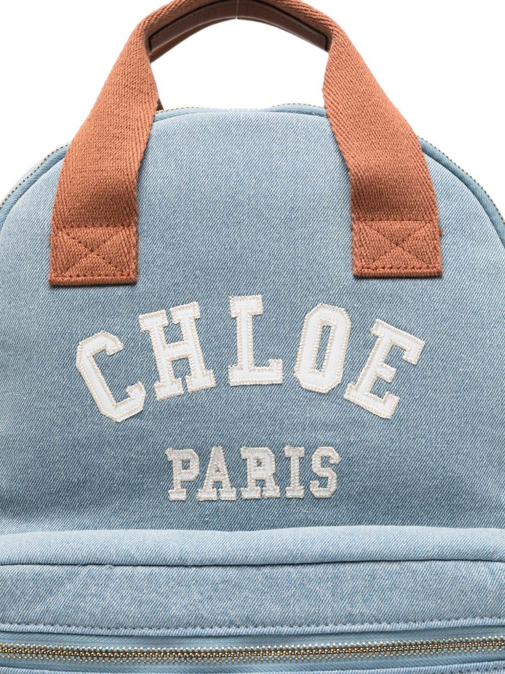 Zaino per bambina Chloé Kids azzurro con logo sul davanti C20867 Z10 CHLOE' KIDS 