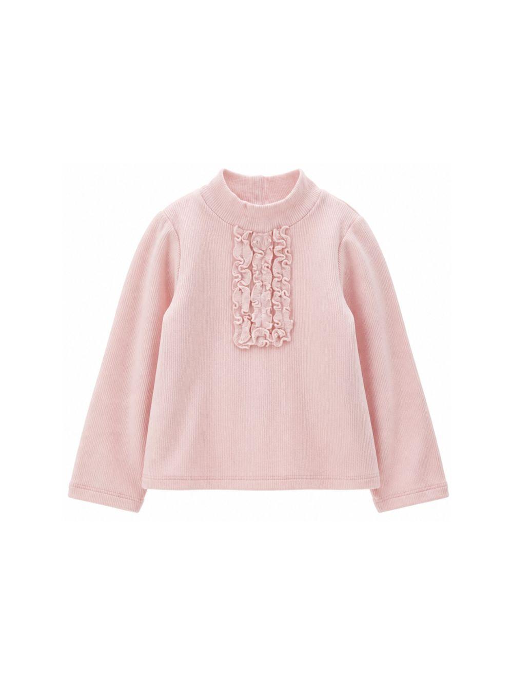 Maglione per bambina Monnalisa Kids rosa con pettorina con ruches 37H617 8212 094F MONNALISA KIDS 