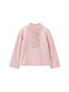 Maglione per bambina Monnalisa Kids rosa con pettorina con ruches 37H617 8212 094F MONNALISA KIDS 